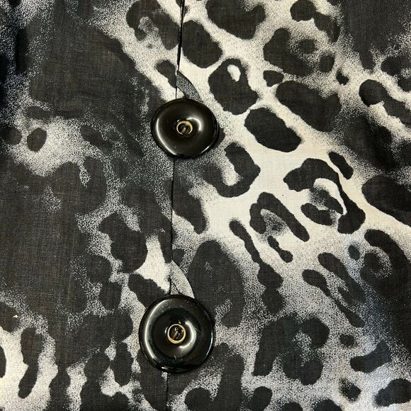 Berek Animal Print 100% Linen Work Business Short Jacket Black White Medium - Picture 6 of 6